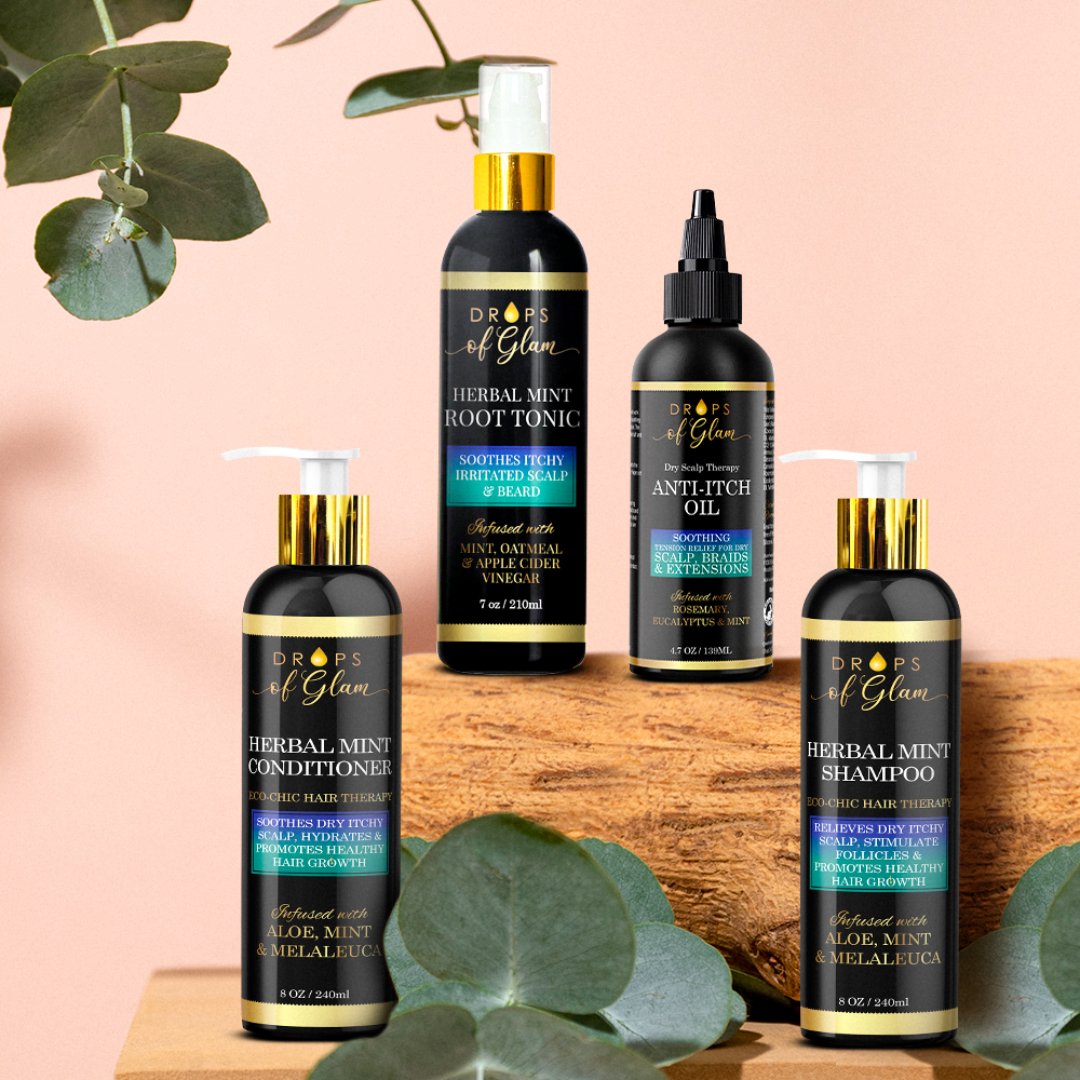 Herbal Mint Scalp Therapy Collection | Bundles and Drops of Glam