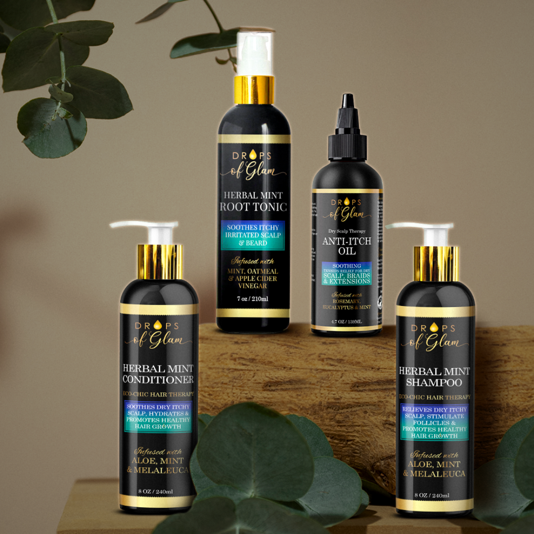 Herbal Mint Scalp Therapy Collection | Bundles and Drops of Glam