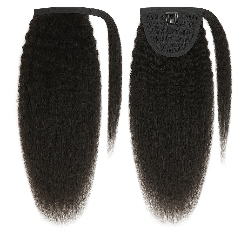 Blowout Straight Wrap Ponytail | Bundles and Drops of Glam