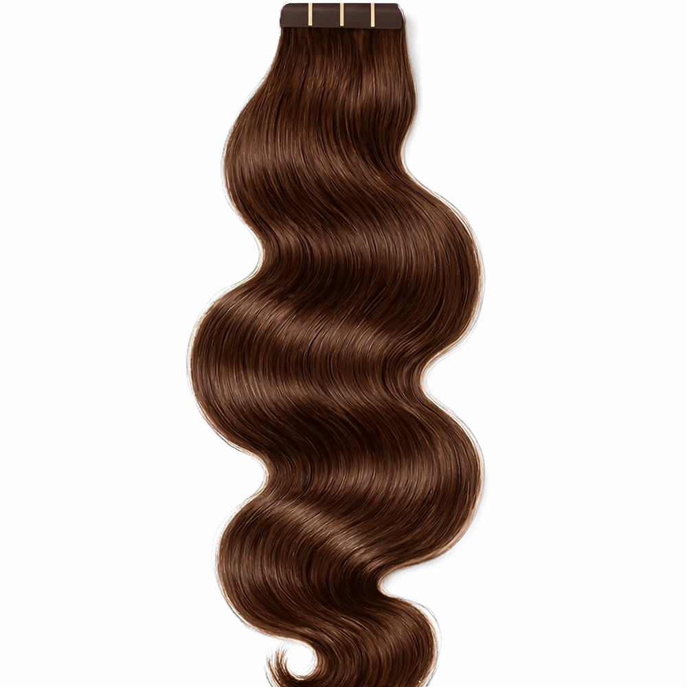 Brown hair extension with a clip on a white background | Bundles and Drops of Glam
