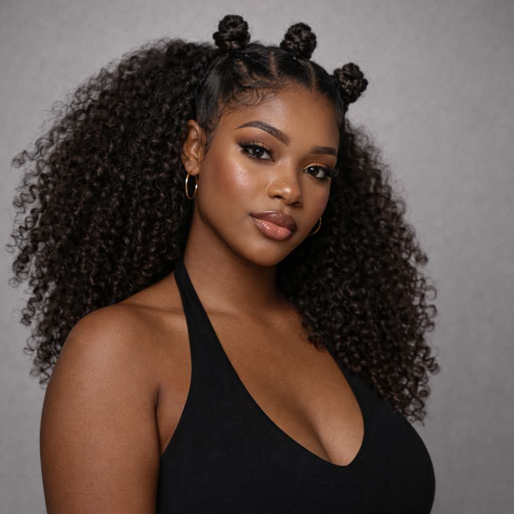 Boho Kinky Curly Half Wig |Bundles and Drops of Glam