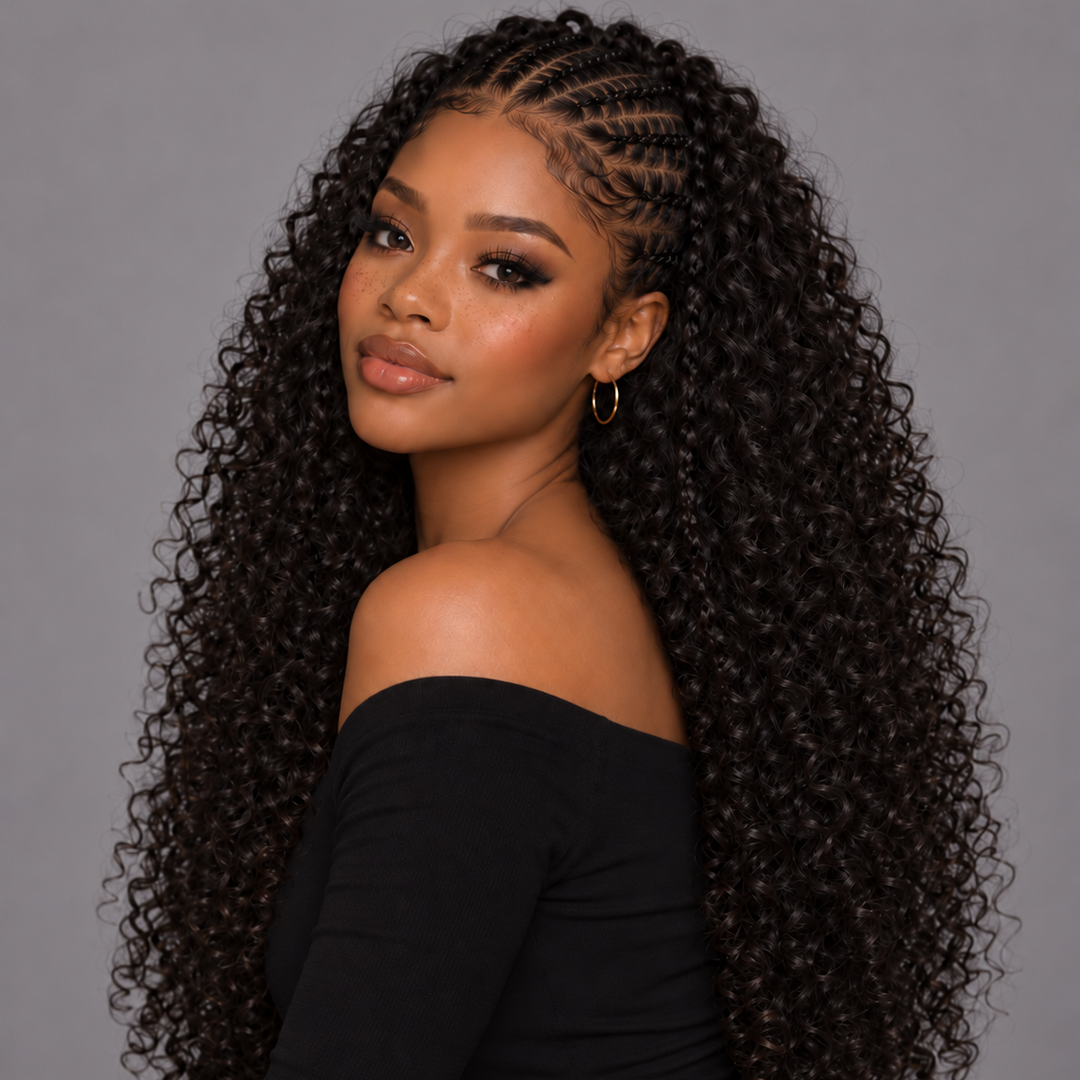 Curly Flip Over Half Wig, 100% human hair with defined bouncy curls and natural volume

