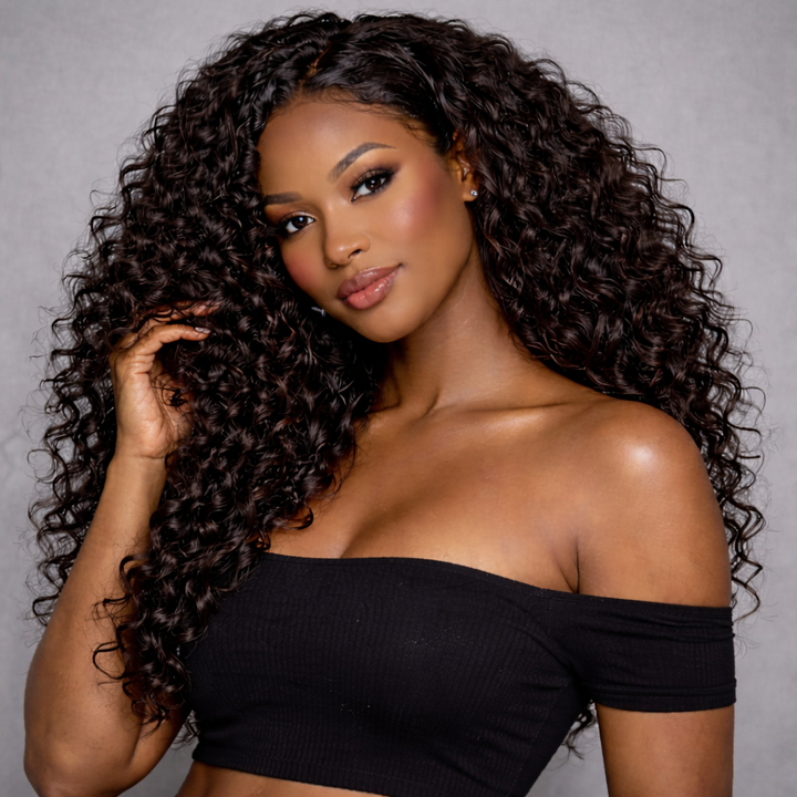 Deep Curly Indian 5×5 HD Lace Closure Wig | Bundles and Drops of Glam