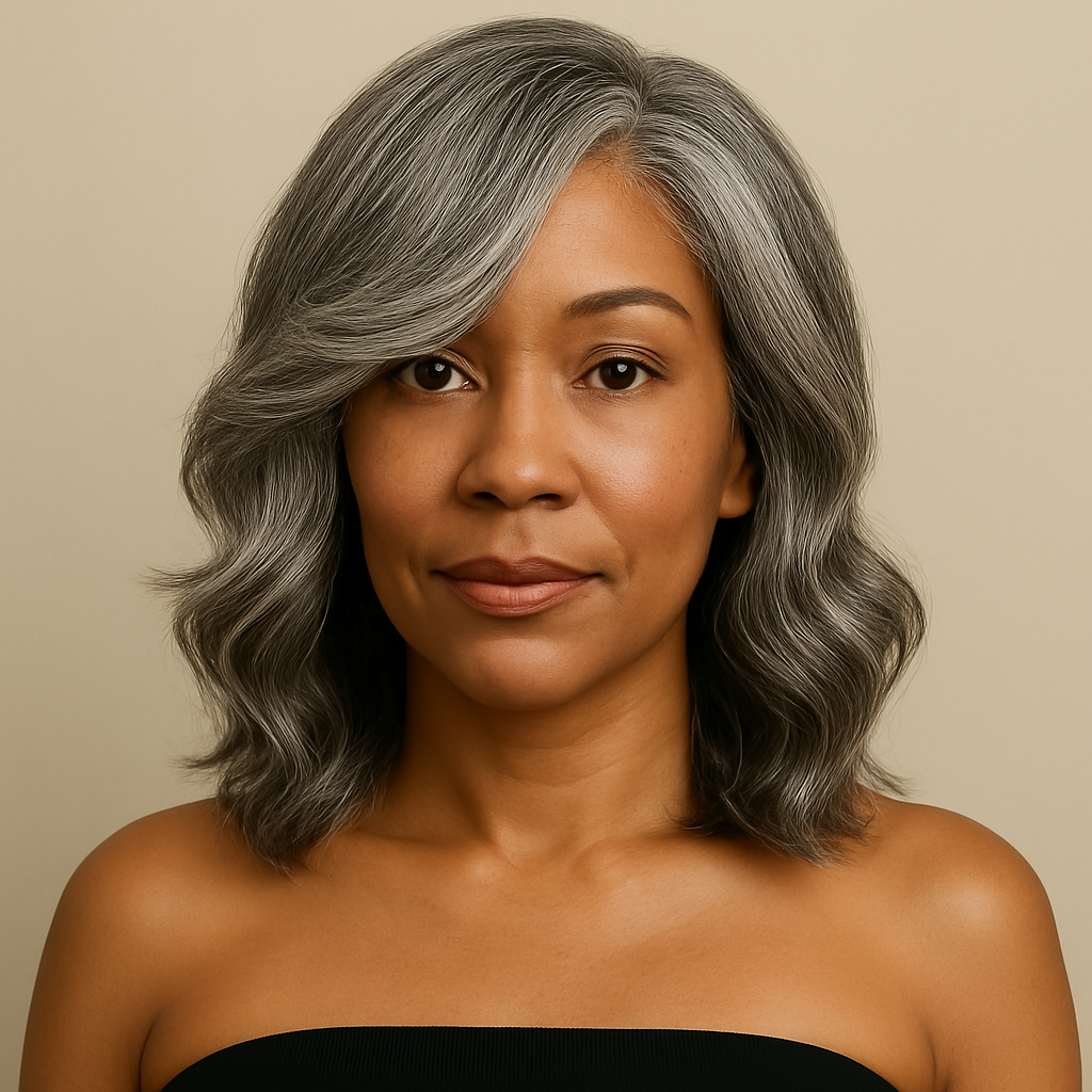 Gray Wavy 5×5 HD Lace Closure Wig | Bundles and Drops of Glam