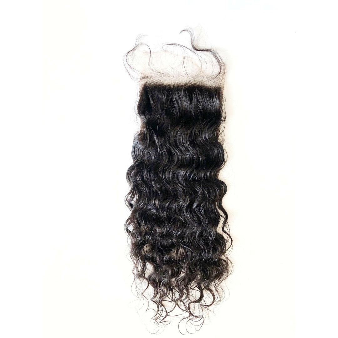 Curly  raw Indian Lace Closures - Bundles and Drops of Glam