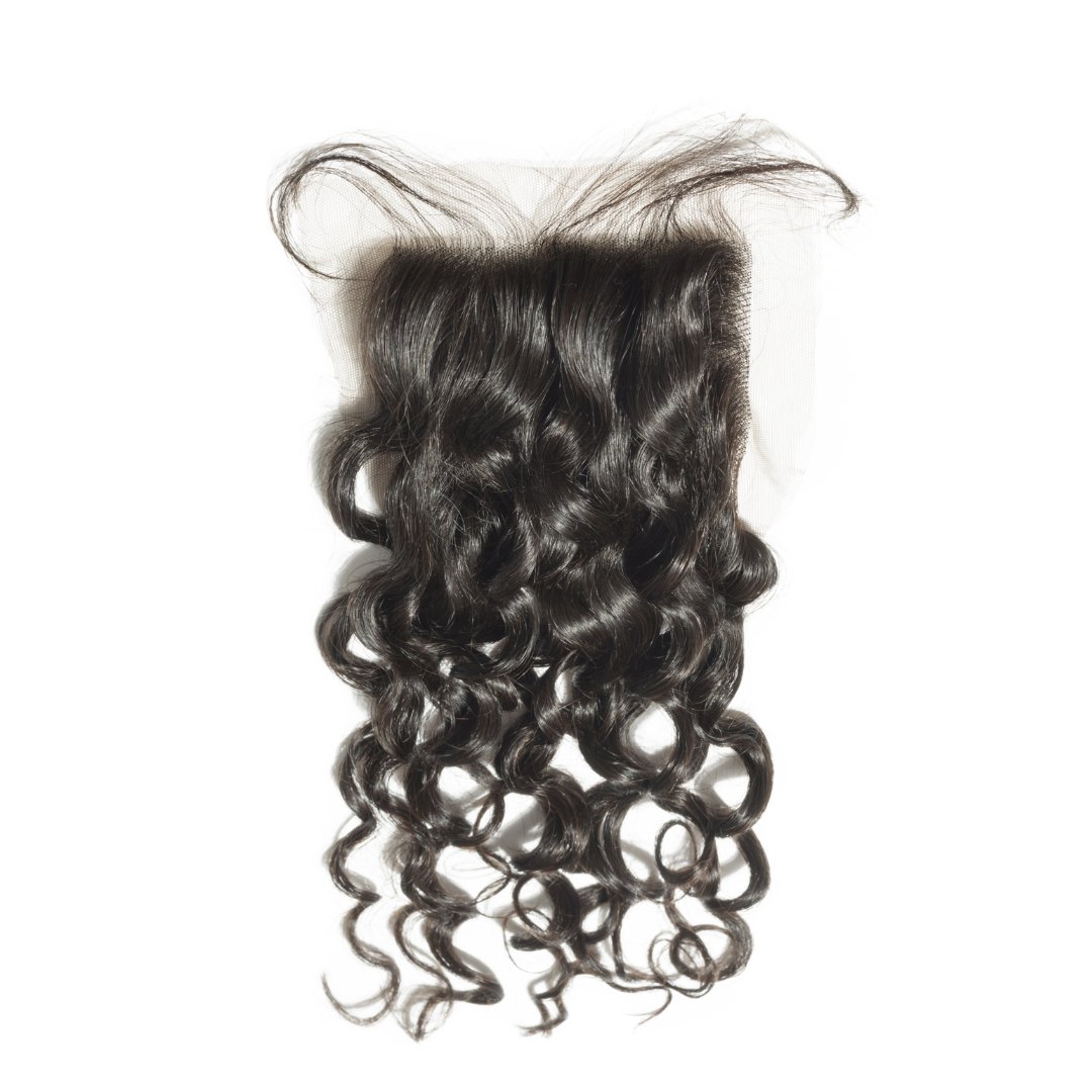 Curly Wave Virgin Luxe Lace Closures - Bundles and Drops of Glam
