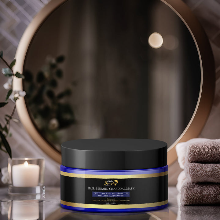 Hair & Beard Detoxifying Charcoal Wash- Hello Beard - Bundles and Drops of Glam